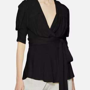 Proenza Schouler Black Matte Jersey Wrap NWT Size 2